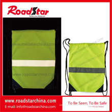 Waterproof reflective drawstring bag for cycling